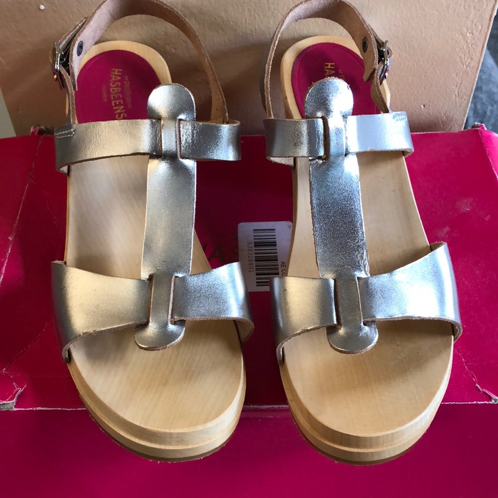 Swedish Hasbeens 38 (7) silver clogs